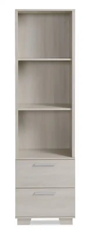 Meuble de rangement blanc – Colonne média 3 étagères et 2 tiroirs
