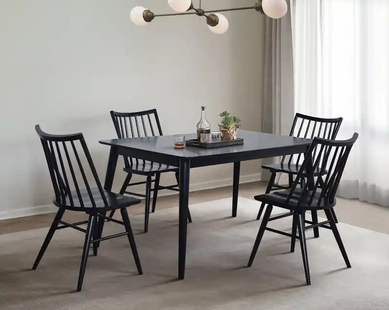 Chaise de salle à manger avec dossier à barreaux incurvés