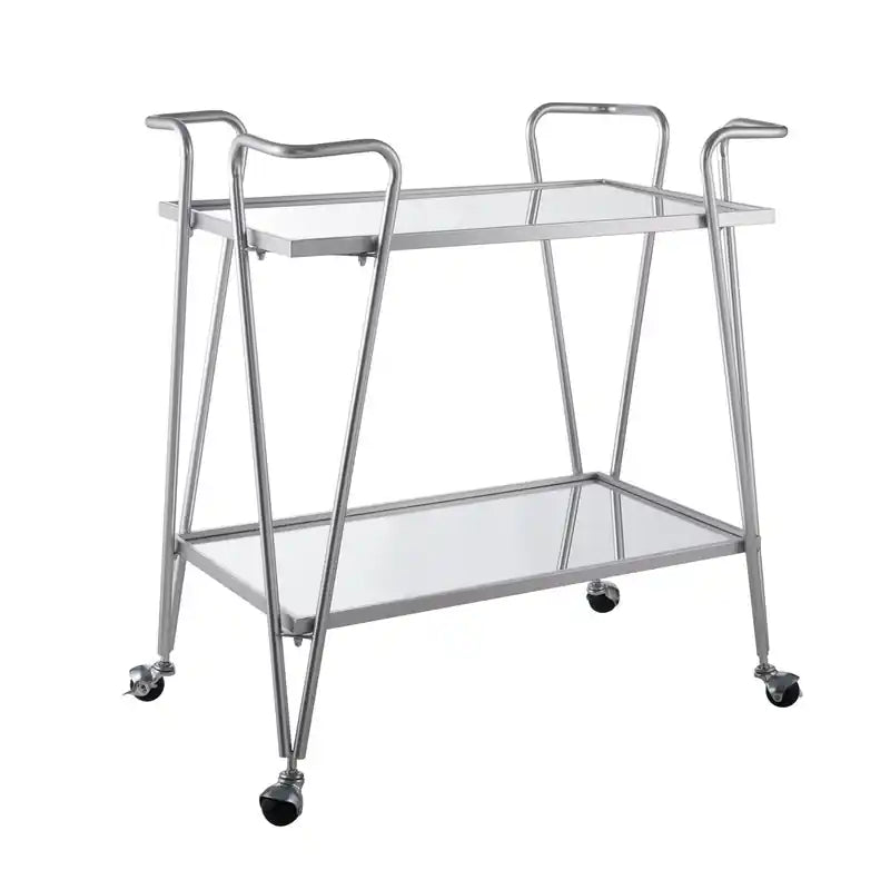 Silver Mid-Century Bar Cart