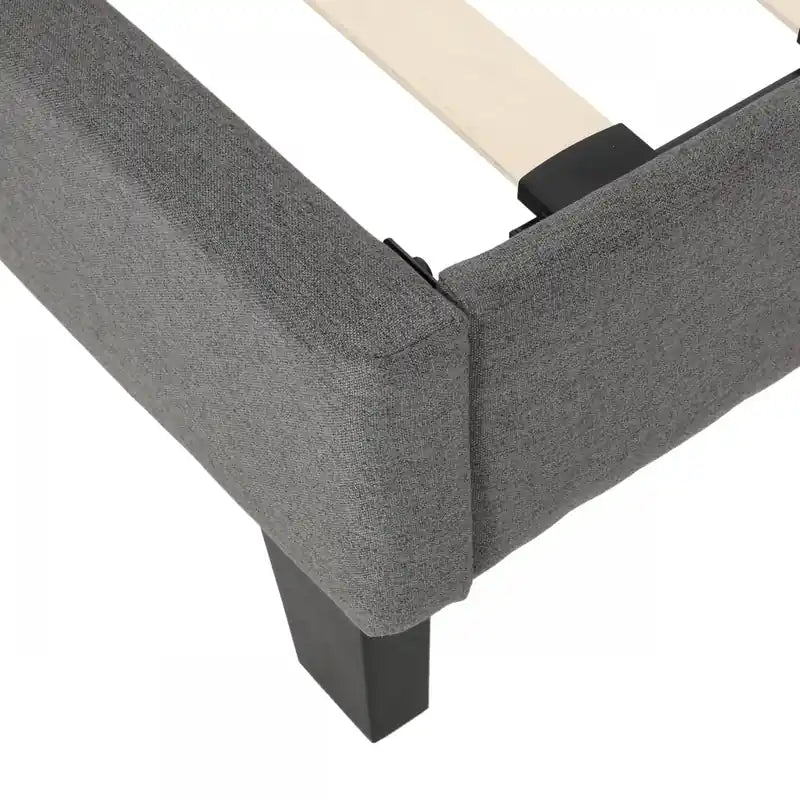 Lit plateforme rembourré avec surpiqûres touffetées gaufrées, lit King size, anthracite