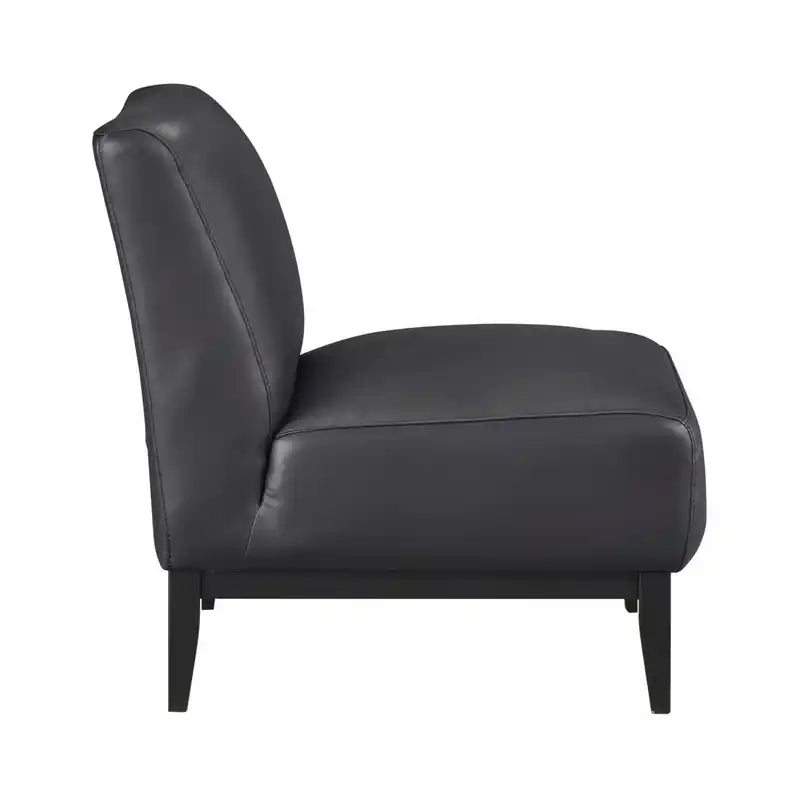 Fauteuil d'appoint en cuir noir