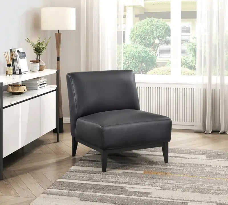 Fauteuil d'appoint en cuir noir