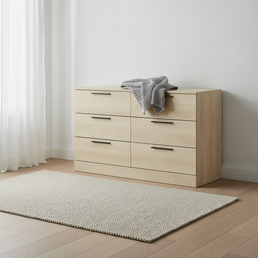 Step One Essential 6-drawer Dresser - Bleached Oak