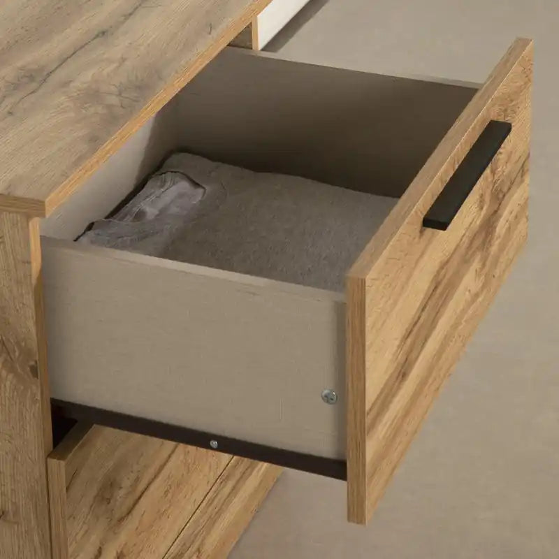 Table de chevet 2 tiroirs - Chêne Nordik