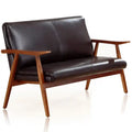 Manhattan Comfort Archduke 51.2 Faux Leather Loveseat - Black & Amber