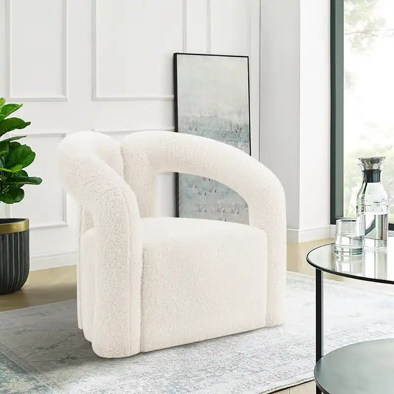 Fauteuil d'appoint moderne en chenille