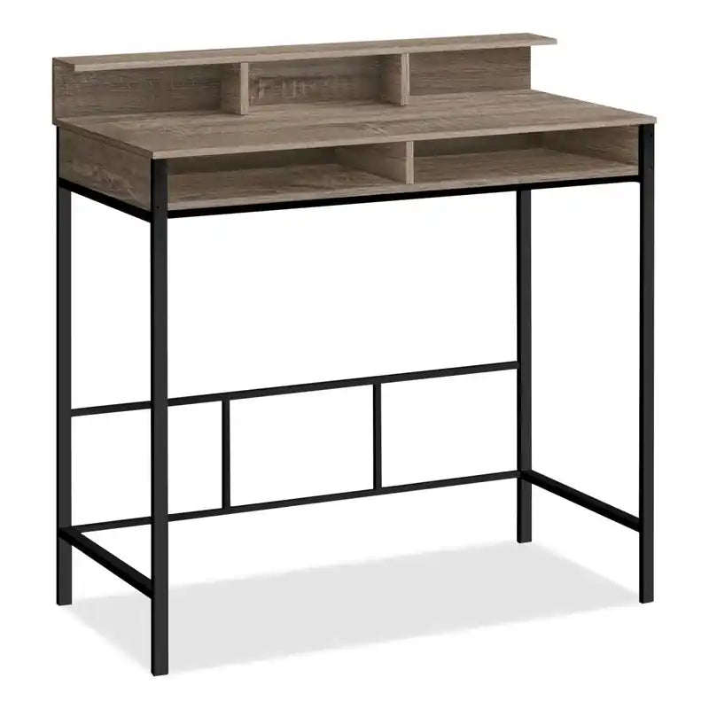 Melissa 47.25 Standing Office Desk with Cubbies - Dark Taupe