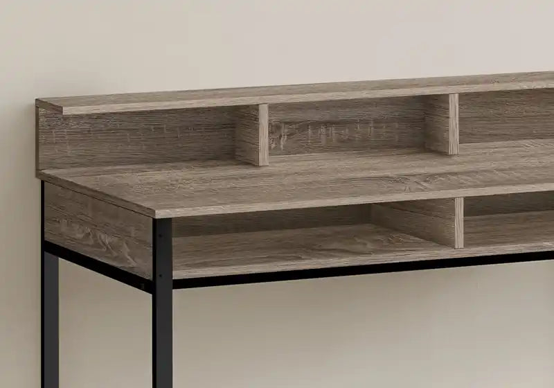 Bureau assis-debout avec rangements (47.25 po) - Taupe foncé