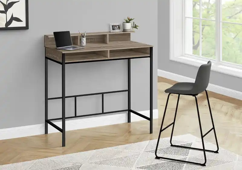 Bureau assis-debout avec rangements (47.25 po) - Taupe foncé