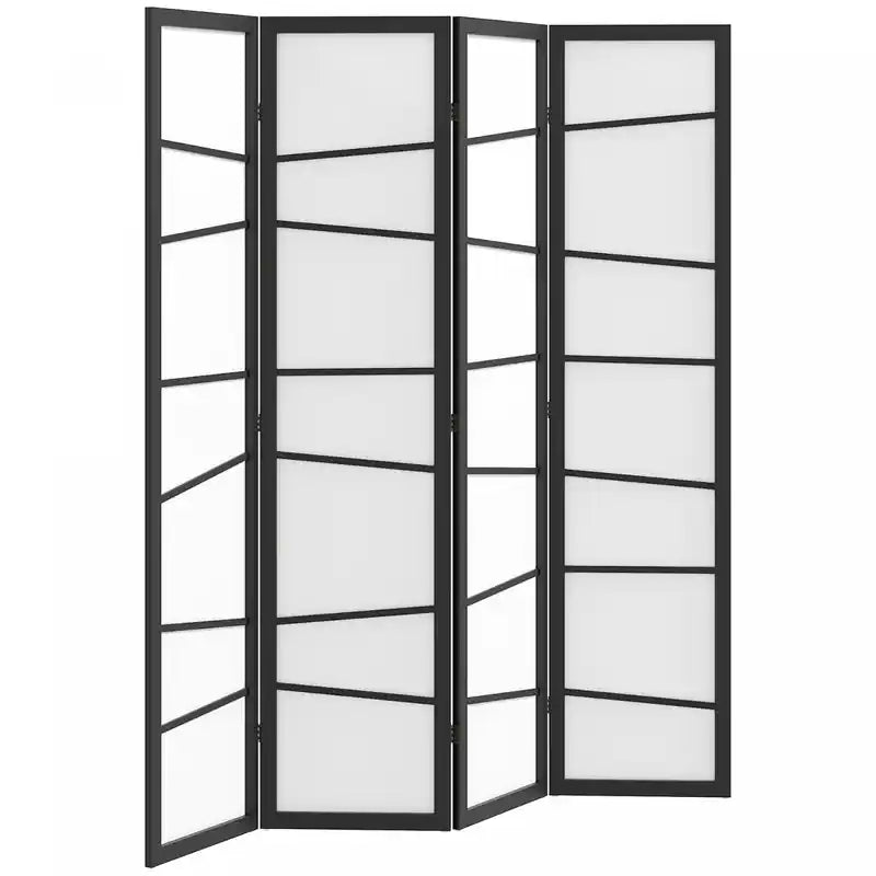 Homcom Folding Room Divider, 4 Panel Privacy Screen For Home Office