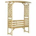 Outsunny Garden Arch With Bench, Wooden Garden Arbor For Vines