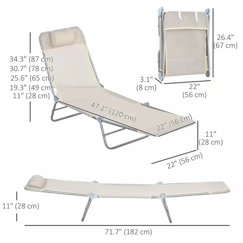 Chaise longue pliante, chaises longues inclinables pour bronzer