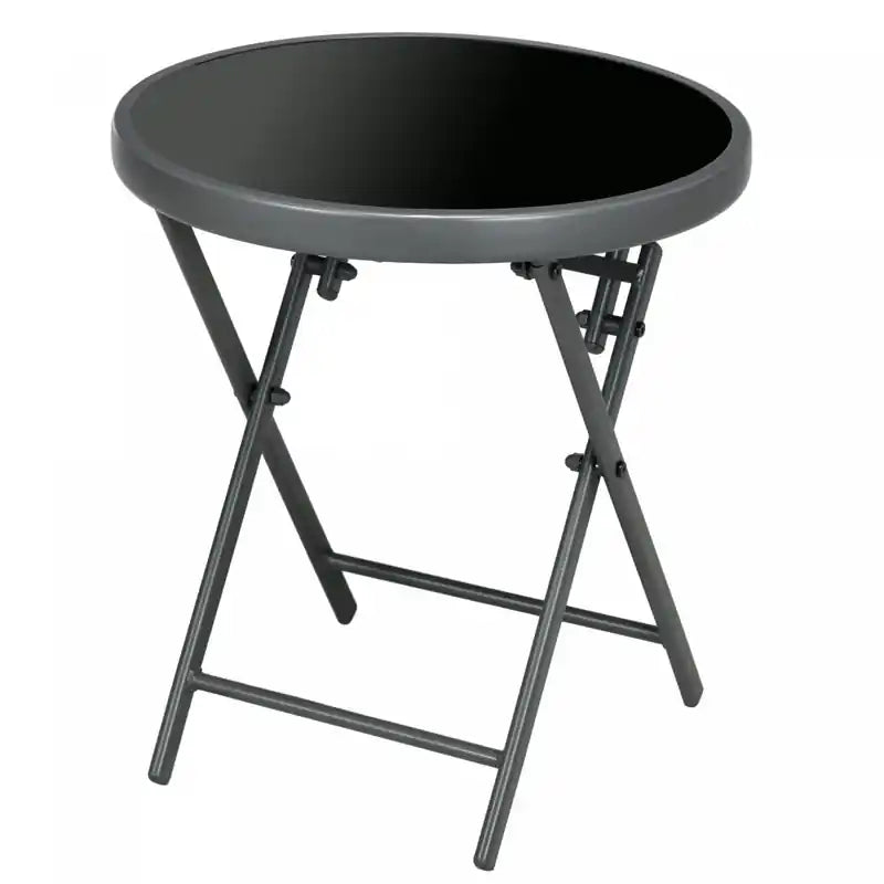 Outsunny 18 Outdoor Folding Table With Tempered Glass Top