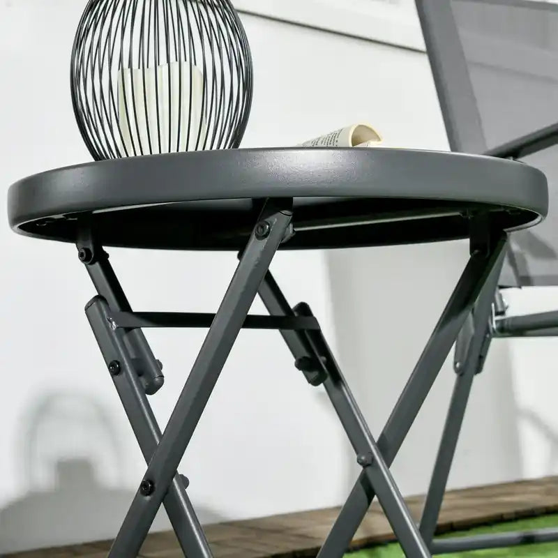 Table de jardin pliante avec plateau en verre trempé de 18 po
