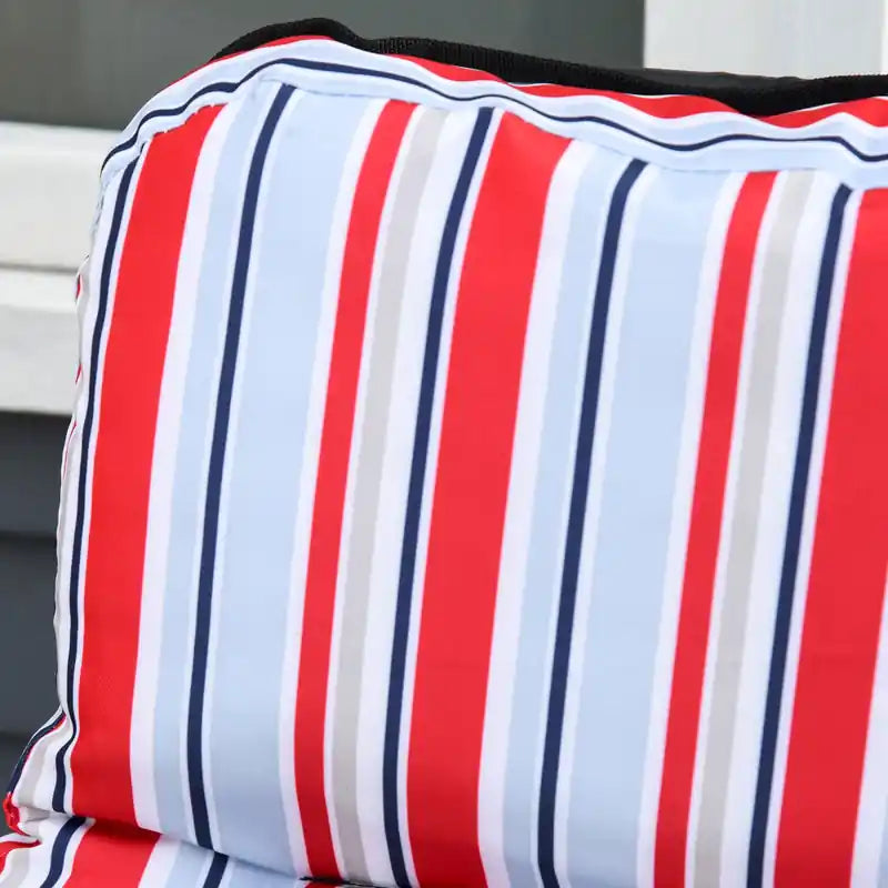 Bain de soleil de jardin, fauteuil inclinable d'extérieur, gris et rouge