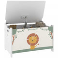 Qaba Toy Box, Kids Storage Chest With Lid, Safety Hinges And Groove Handles, Toy Storage Organizer For Boys, Girls
