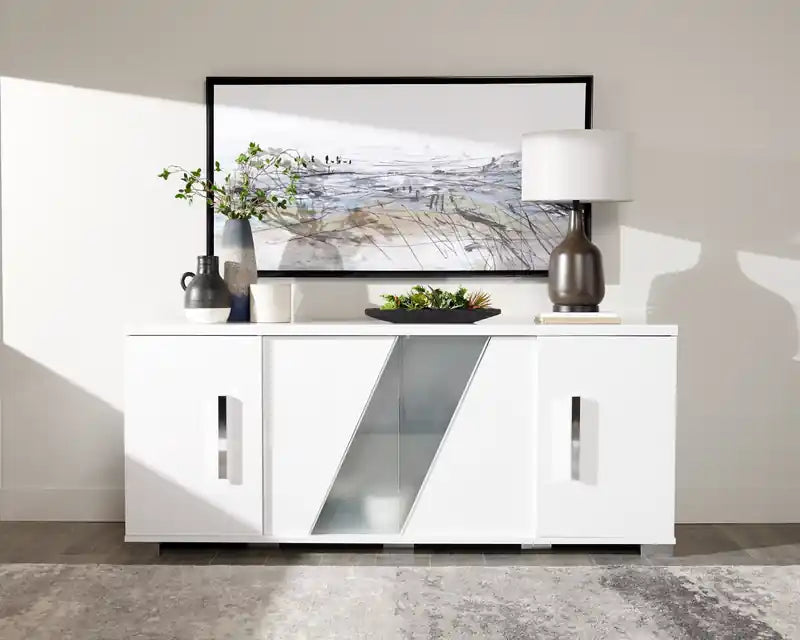Bahut de salle à manger avec rangement – Fabriqué en Italie, moderne, 79,5 po l.