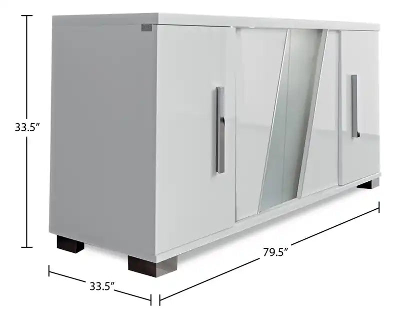 Bahut de salle à manger avec rangement – Fabriqué en Italie, moderne, 79,5 po l.