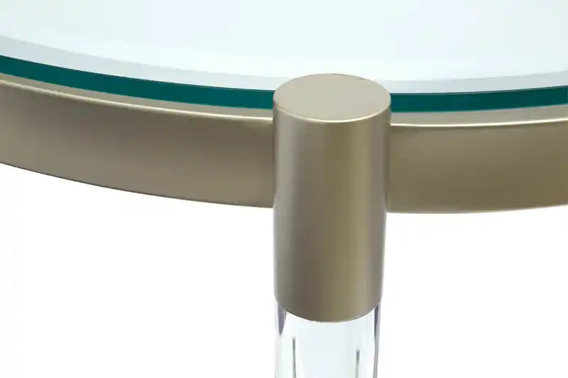 Guéridon moderne rond en verre de 25,5 - Platine avec métal et acrylique