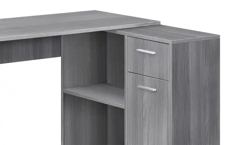 Bureau d'angle de 117 cm avec casiers, tiroir et meuble de rangement